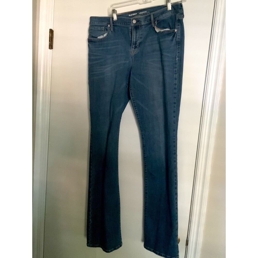 Original Mid-Rise Boot Cut JEANS Womens Size 12 Long Inseam 33" OLD NAVY